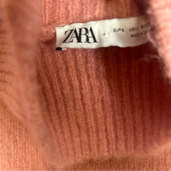 Zara Coral Turtleneck Cropped Sweater - Picture 6 of 9